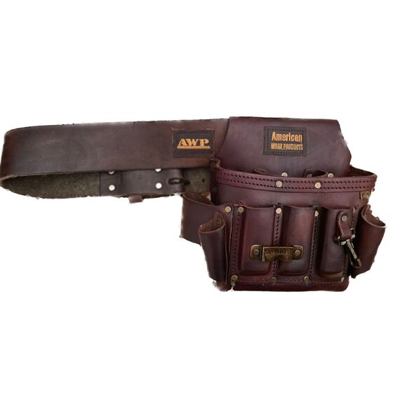 AWP American Work Products Leather Carpenter Tool Belt- Heavy Duty - Picture 1 of 3
